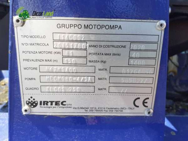 Motopompa I14C002 (110cp)	– Irtec