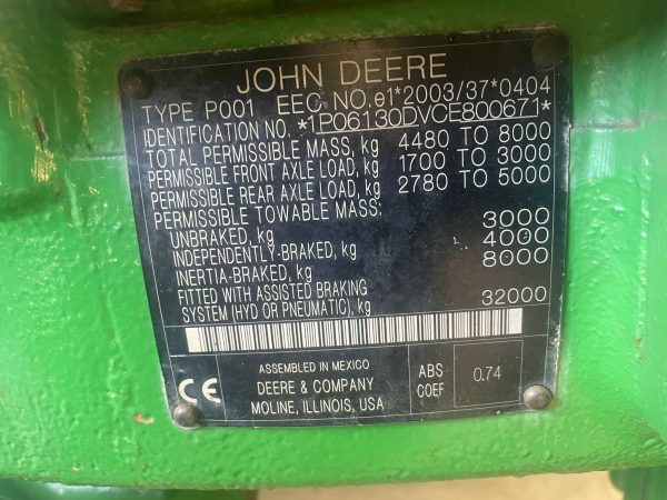 Tractor John Deere 6130 D 13